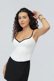 VITORIA VARGAS - Top Stella Crepe OFF White Vies Preta