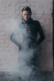 CAOS - Vestido Longo C/ Detalhe de Aro Metal Na Costas Preto