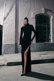 CAOS - Vestido Longo C/ Detalhe de Aro Metal Na Costas Preto