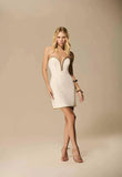 CAOS - Vestido Curto Sem Alça Bordado OFF White