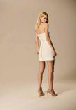CAOS - Vestido Curto Sem Alça Bordado OFF White