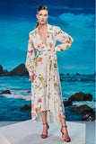 ALPHORRIA - Vestido Trespassado Em Crepe Floral - Verão 23