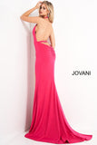 JOVANI - Vestido Longo Frente Única Rosa Pink