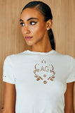 AGILITÀ - Blusa T-Shirt Malha Bordado Rechilieu Off White - Verão 23