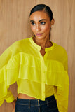 AGILITÀ - Camisa Babado Botões Amarelo