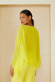 AGILITÀ - Kaftan Cropped Amarelo Mykonos - Verão 23