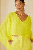 AGILITÀ - Kaftan Cropped Amarelo Mykonos - Verão 23