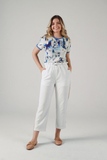 SCALON - Calça Tactel Pant Cropped Off White/ Nozes - Verão 23