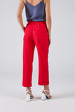 SCALON - Calça Linho Pantacropped Tulipa Vermelho - Verão 23