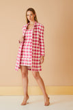 AGILITÀ - Vestido Curto Manga Tweed Pied Coq Pink