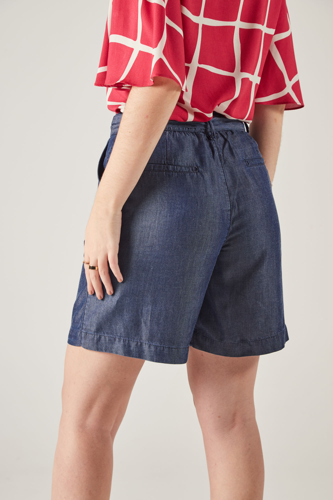 SCALON - Bermuda Midi Biopolimento Jeans - Verão 23