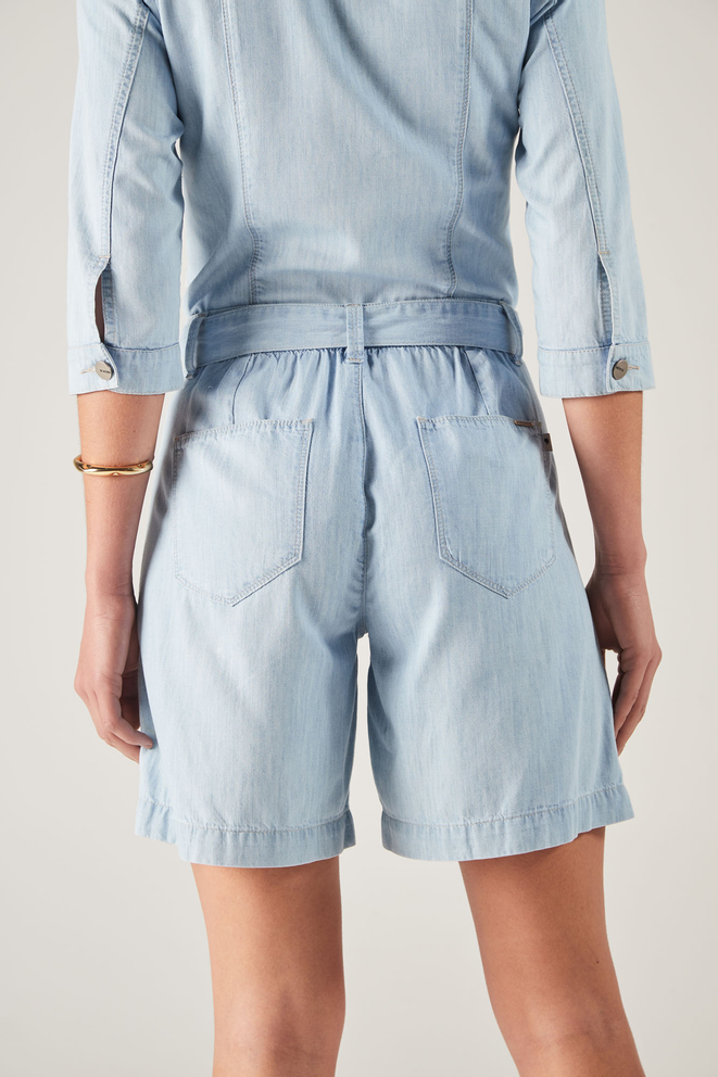 SCALON - Bermuda Jeans Midi Delave - Verão 23