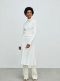 ANSELMI - Blusa Gola Alta Trama Trancada Off White