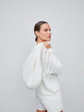 ANSELMI - Blusa Dec V Detalhe Trama Off White