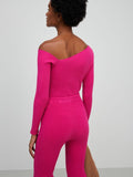 ANSELMI - Blusa Decote Assimétrico Rosa Pink