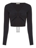 ANSELMI - Blusa Cropped Amarração Frente Preto
