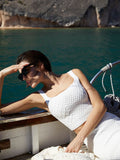 ANSELMI - Top Fio Detalhe Trama Off White