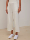 ANSELMI (AMBICIONE) - Calça Trico Pantacourt Off White - Inverno 22