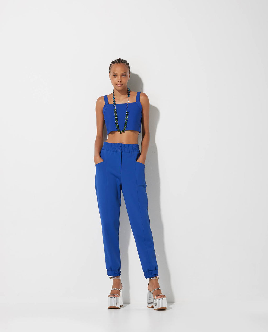 LAFORT - Top Cropped Audrey Tricot Azul- Verão 23