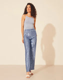 AMISSIMA - Calça Pantalona Paetê Shine Azul - Verão 23