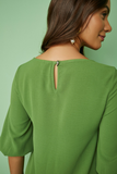SCALON - Vestido Crepe Curto Planta Verde - Verão 23