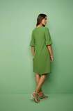SCALON - Vestido Crepe Curto Planta Verde - Verão 23