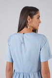 SCALON - Vestido Midi Jeans Delave - Verão 23