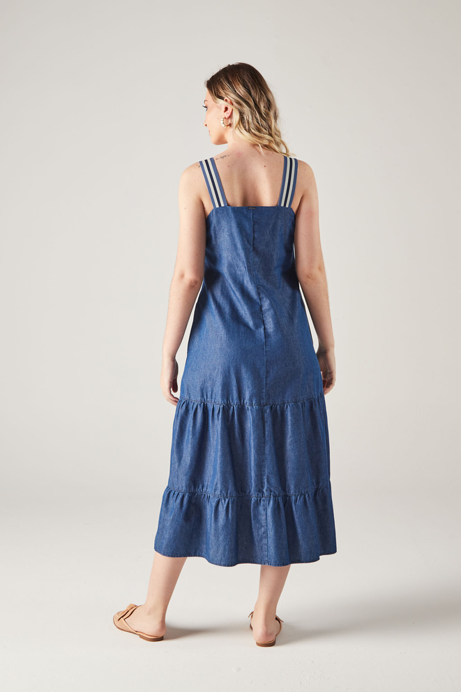 SCALON - Vestido Jeans Midi Destroyer - Verão 23
