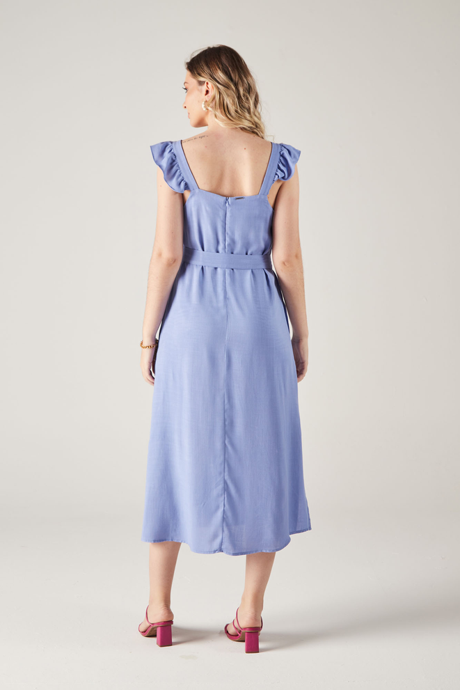 SCALON - Vestido Viscose Midi Com Cinto Hortência - Verão 23