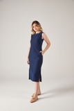 SCALON - Vestido Malha Denim Midi Destroyer - Verão 23