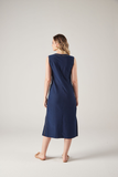 SCALON - Vestido Malha Denim Midi Destroyer - Verão 23