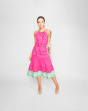 Vestido Midi Faixa Pink Bambola - Ana Vargas