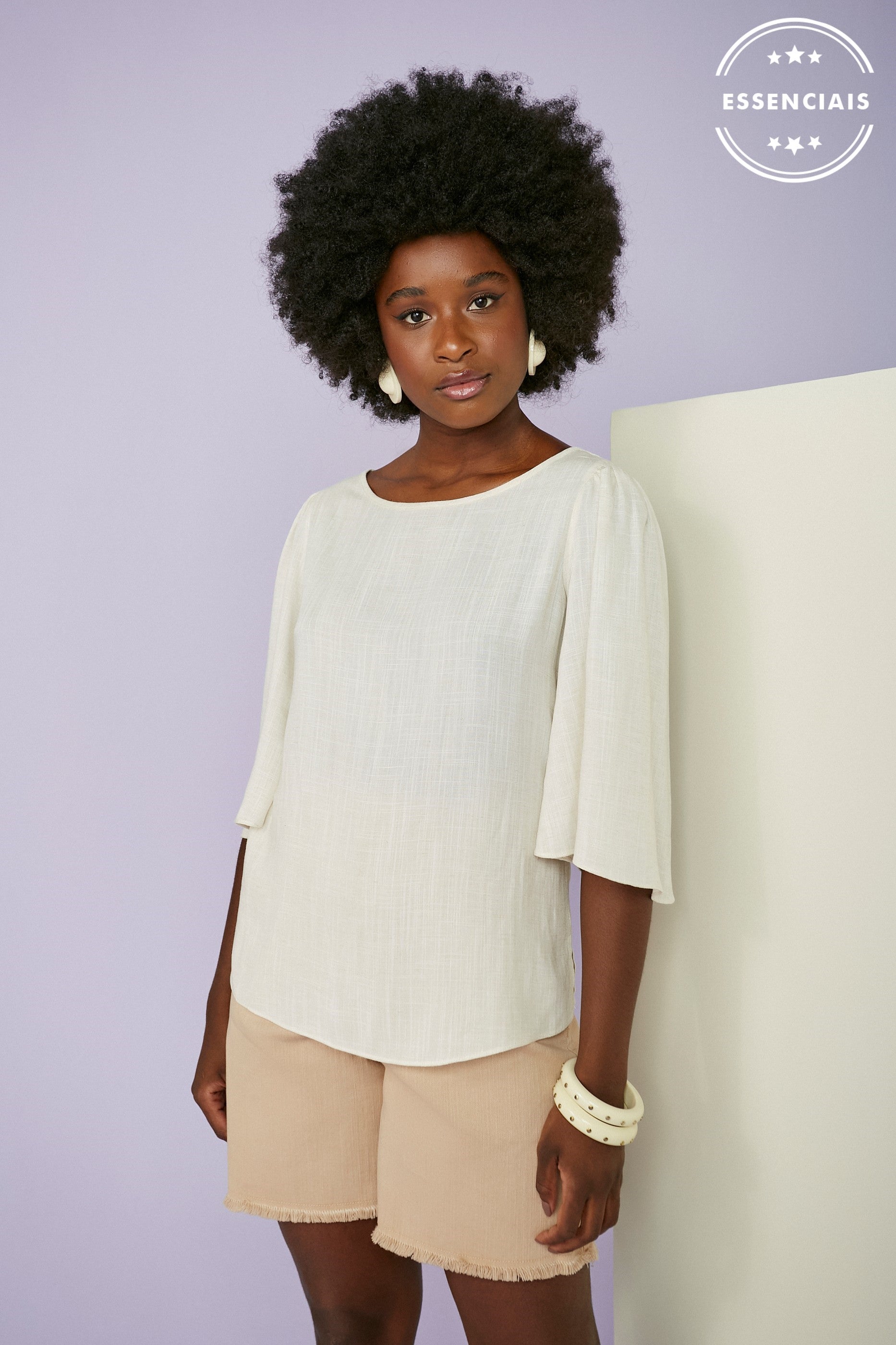SCALON - Blusa Viscose Mc Natural - Verão 23