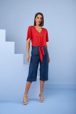 SCALON - Blusa Manga Curta Vermelho Cereja - Verão 23