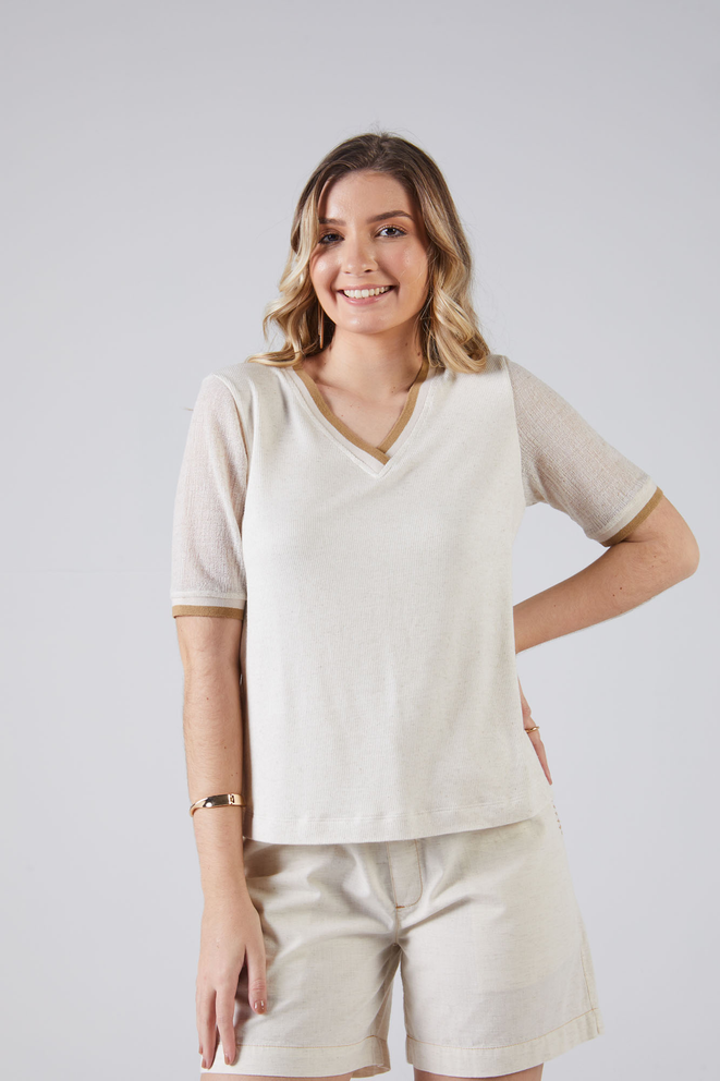 SCALON - T-shirt Malha Mc Natural - Verão 23