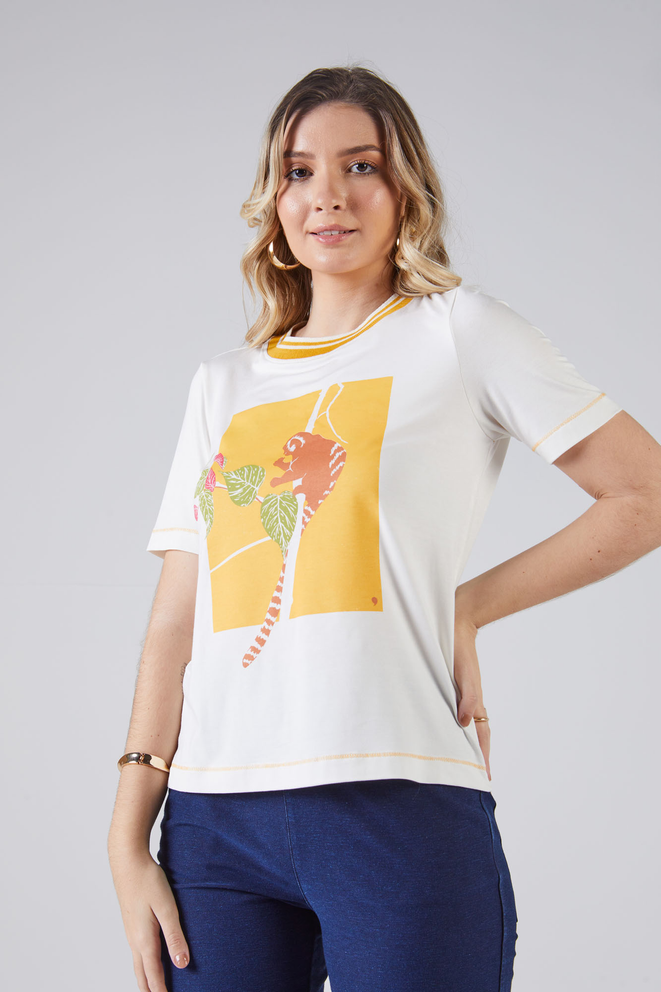 SCALON - T-shirt Malha Manga Curta Sagui - Verão 23