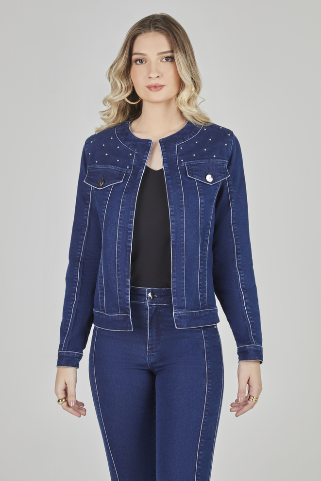 SCALON - Casaco Manga Longa Destroyer Jeans Escuro