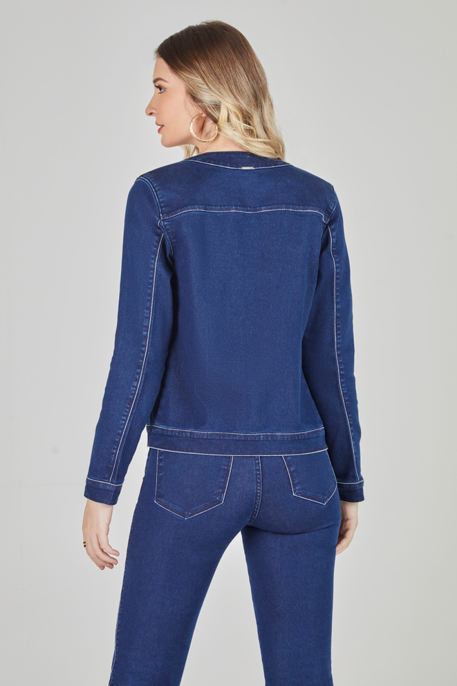 SCALON - Casaco Manga Longa Destroyer Jeans Escuro