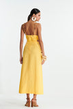 L'CECCI - Vestido Linho Midi Amarelo Shine - Verão 23