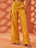 L'CECCI - Calça Sarja Pantalona Amarelo Papiro - Inverno 22