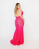 Vestido Renda Pink Cristais Furta-Cor by Jovani - Ana Vargas