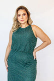 Vestido Verde Esmeralda Blusado by Adrianna Papell - Ana Vargas