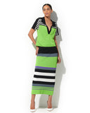 LAFORT - Saia Midi Lizzie Listrado Active Verde Golf
