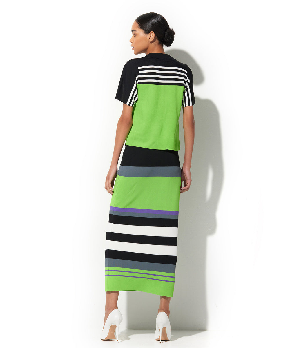 LAFORT - Saia Midi Lizzie Listrado Active Verde Golf