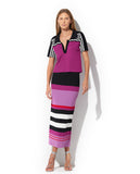 LAFORT - Blusa Manga Curta Lizzie Listrado Active Rosa Glam