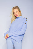 ESGOTADA - ANSELMI (AMBICIONE) - Blusa de Tricô Pérola com Botões Ambicione  - Inverno 21