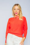 ESGOTADA - ANSELMI (AMBICIONE) - Blusa de Tricô Decote Canoa Manga Longa - Inverno 21