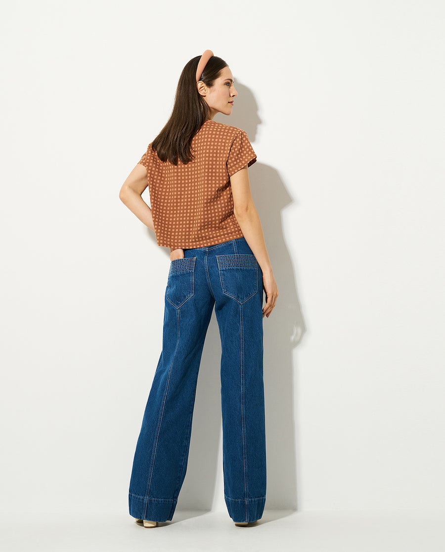 LAFORT - Calça Ampla Luana Blue Denim - Inverno 22