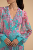 PATBO - Vestido Longo Floral Glicinia Tiffany - Verão 23