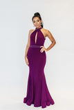 Vestido Longo Decote Fenda Detalhe Bordado Marsala por Jovani - Ana Vargas